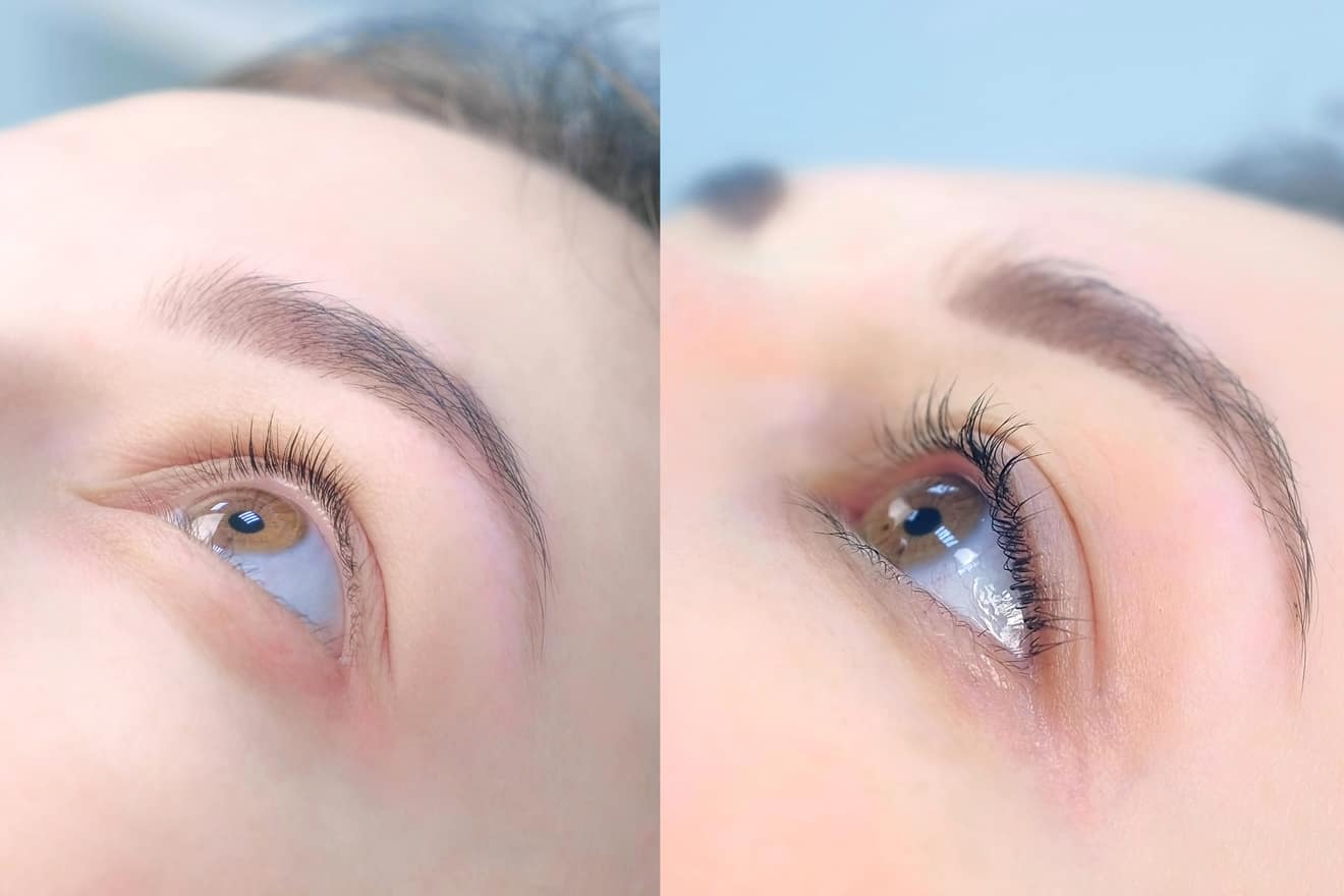 Wimpernlifting bei Boudoir Petit ­. Nahaufnahme der Wimpern